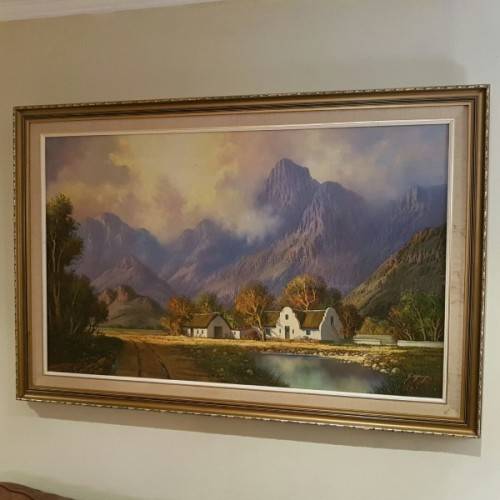 A spectacular HUGE (140cm x 95cm) original signed & framed Gawie Cronje (1930 - 2007) oil painting