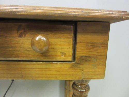 Two vintage solid Oregon console/ hallway tables with a single drawer each - price/ table