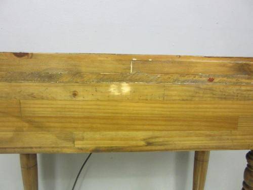 Two vintage solid Oregon console/ hallway tables with a single drawer each - price/ table