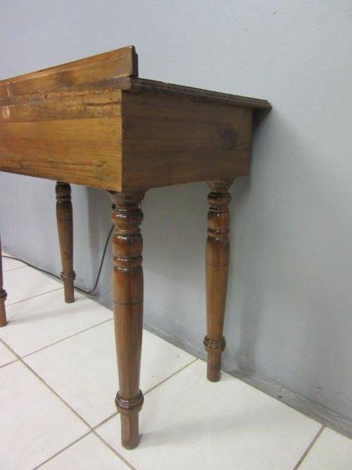 Two vintage solid Oregon console/ hallway tables with a single drawer each - price/ table