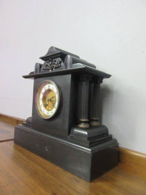 **RS17** A magnificent antique black marble Mappin & Webb "Paris" mechanical mantle clock