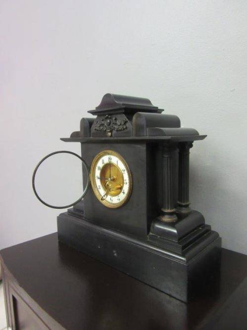 **RS17** A magnificent antique black marble Mappin & Webb "Paris" mechanical mantle clock