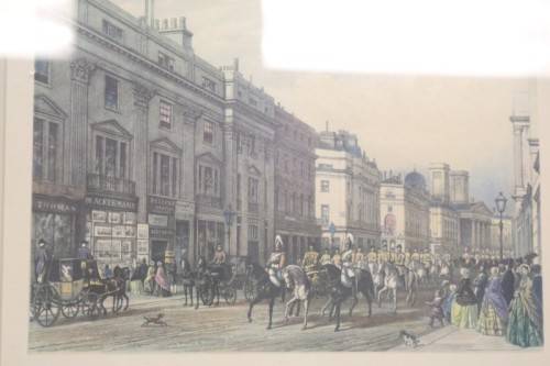 A pair of wonderful framed "The Horse Guards" and "View from Regent Street" prints - AAA