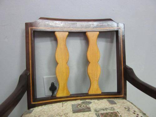 Two lovely vintage Imbuia ball & claw chairs w upholstered cushions in good condition - price/chair