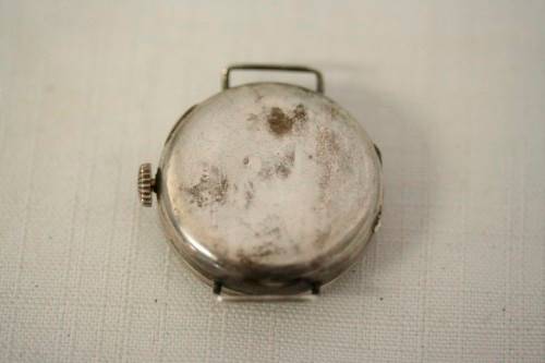 An exquisite antique 13 Jewell Swiss made "Sentinel" gents sterling silver trench watch = Beautiful!
