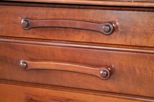 Solidly built vintage Imbuia buffet server with 4 large drawers & two cupboards
