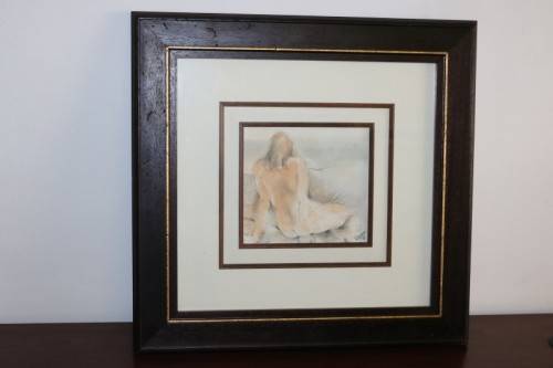 A beautiful signed and framed original Fiona Rowett "Nude" pastel artwork - remarkable art - RS17AB