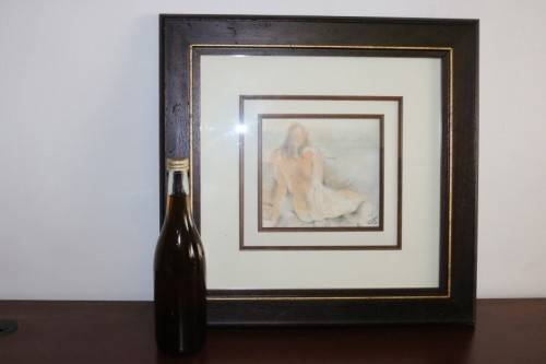 A beautiful signed and framed original Fiona Rowett "Nude" pastel artwork - remarkable art - RS17AB