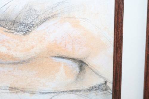 Awesome original signed Fiona Rowett framed "Nude" pastel artwork - remarkable art - RS17AB