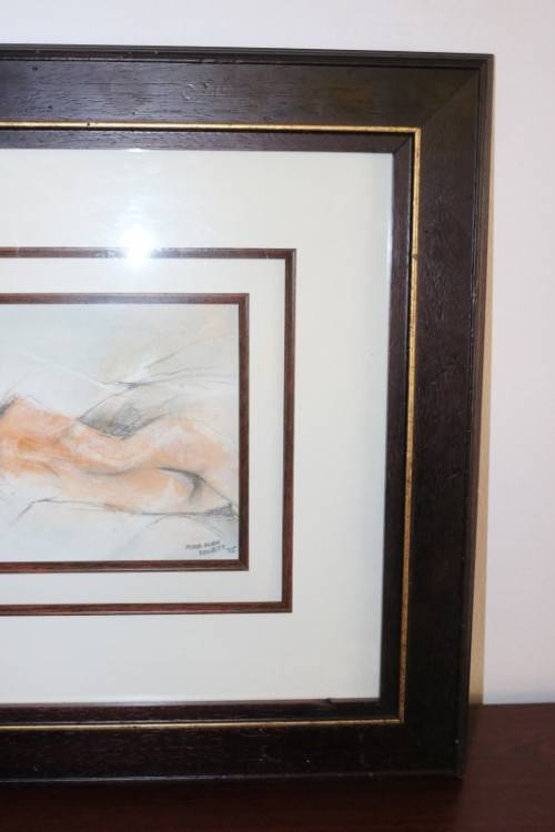 Awesome original signed Fiona Rowett framed "Nude" pastel artwork - remarkable art - RS17AB