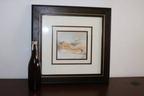 Awesome original signed Fiona Rowett framed "Nude" pastel artwork - remarkable art - RS17AB