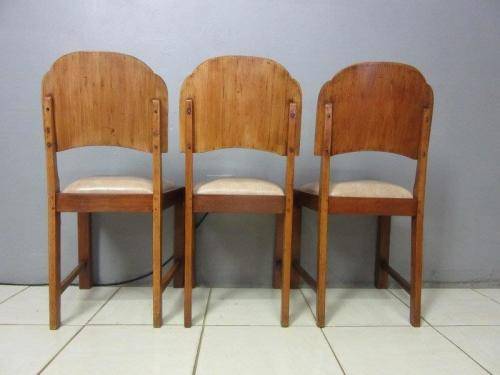 Three fabulous vintage mid-century curved-back dining/ occasional chairs - bid/chair - RS17Sale