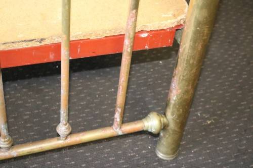 An amazing vintage Queen-size brass bed with a stunning brass headboard and footboard.RS17Bed