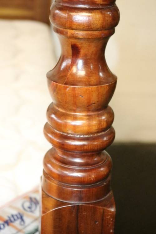 A spectacular Burmese Teak four-poster canopy double bed w mattress in amazing condition.RS17Bed