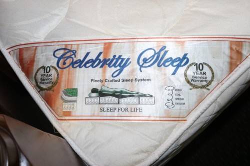 A spectacular Burmese Teak four-poster canopy double bed w mattress in amazing condition.RS17Bed