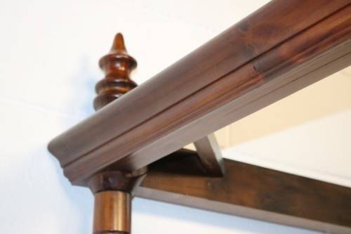 A spectacular Burmese Teak four-poster canopy double bed w mattress in amazing condition.RS17Bed