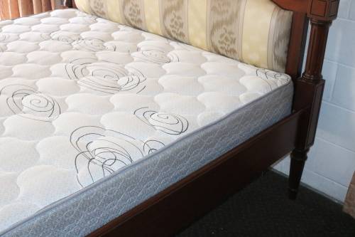 A luxurious solid Teak four-poster KING SIZE canopy bed w/ mattress in amazing condition!!RS17Bed