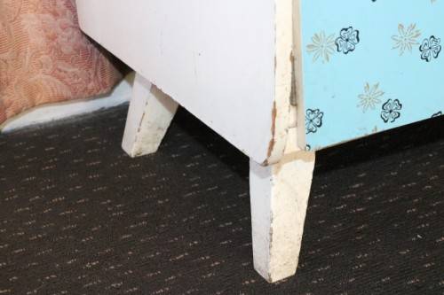 A fantastic Art Deco Hoosier kitchen cabinet w/ loads of cupboard space & a built in clock