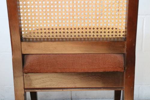 4x Fantastic vintage rattan-back & Imbuia dining chairs in great condition; price/chair - RS17Sale