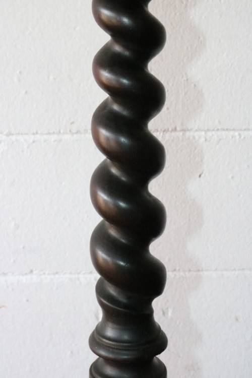 An incredible antique Edwardian solid Imbuia pedestal stand with exquisite barley twist detailing