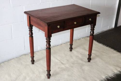 A gorgeous antique solid Teak occasional coffee table w/ three drawers - perfect for a lamp or vase