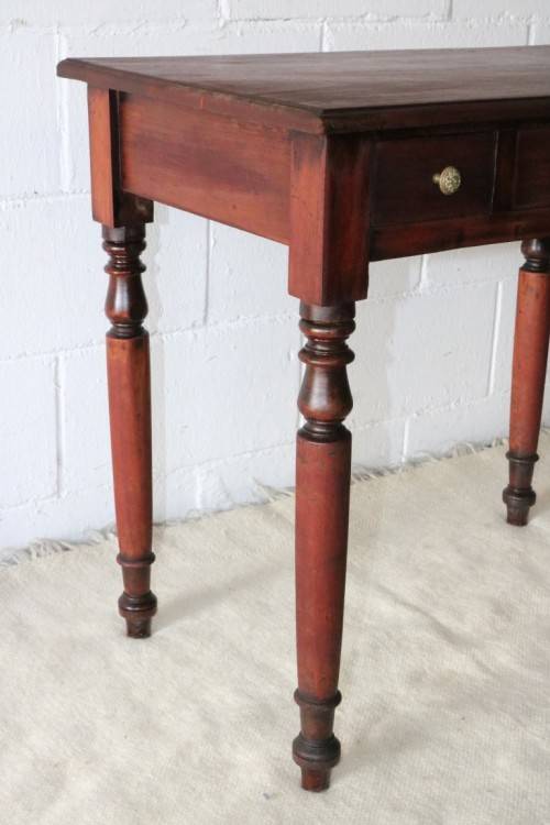 A gorgeous antique solid Teak occasional coffee table w/ three drawers - perfect for a lamp or vase