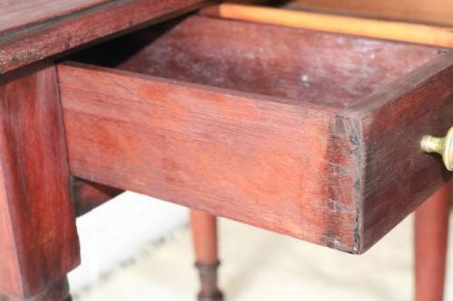 A gorgeous antique solid Teak occasional coffee table w/ three drawers - perfect for a lamp or vase