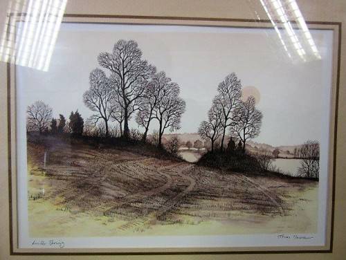 Superbly painted & framed James Moore's Winter Morning landscape print in great condition - RS17Sale