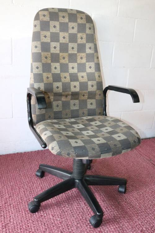 A comfortable fabric upholstered swivel office/ desk chair; would be ideal for home study - RS17Sale