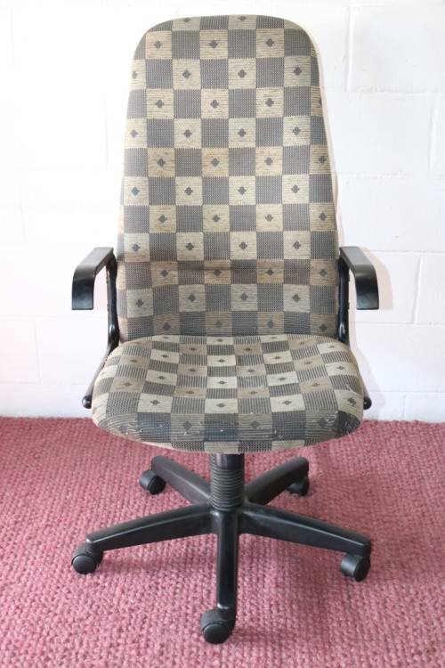 A comfortable fabric upholstered swivel office/ desk chair; would be ideal for home study - RS17Sale