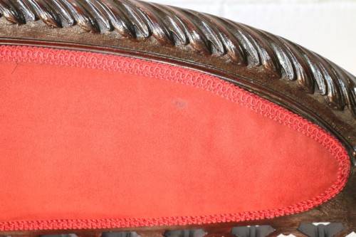A fantastic antique Edwardian "duet parlour settee" couch w magnificent carved detailing - stunning!