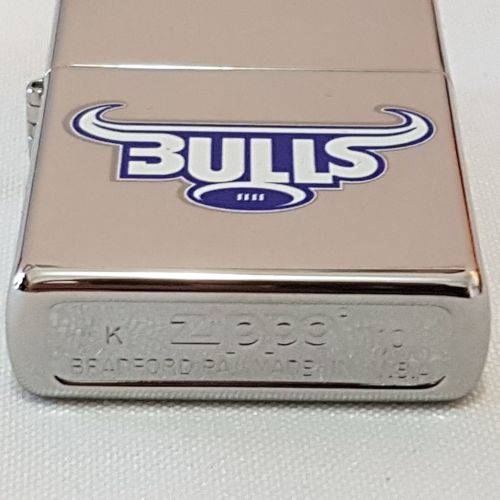 **RS17** An amazing authentic Zippo "South African Rugby" BULLS brushed chrome lighter