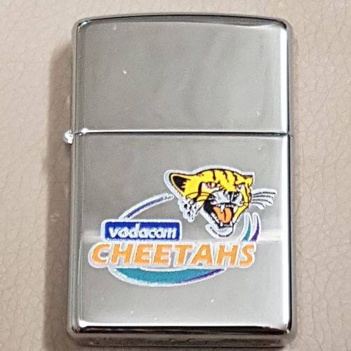 **RS17** A wonderful authentic Zippo "South African Rugby" CHEETAHS brushed chrome lighter