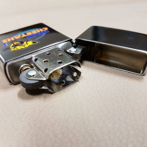 **RS17** A wonderful authentic Zippo "South African Rugby" CHEETAHS brushed chrome lighter