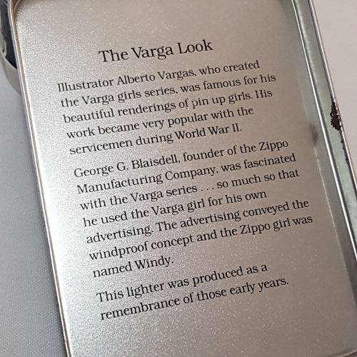 A magnificent 1993 "The Varga Girl 1935" Zippo windproof lighter in original box - very collectable!