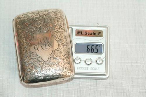 An exquisite antique (1905) hallmarked "Thomas Bishton" sterling silver engraved calling card case