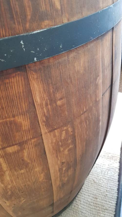 An amazing (larger) solid French Oak brandy barrel with its original hoops in good condition!