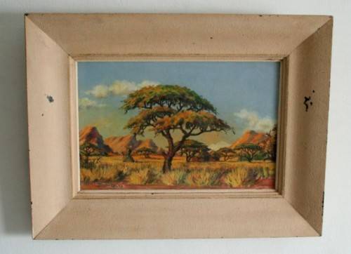 An exquisite original framed oil on board painting by South African landscape artist JHL Van Zyl