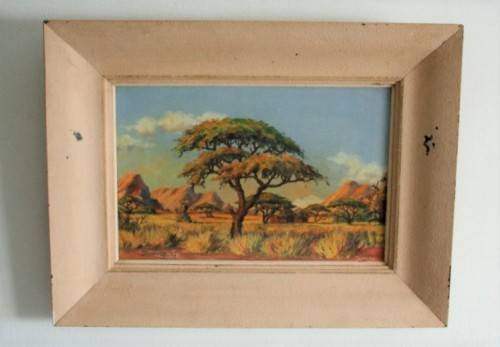 An exquisite original framed oil on board painting by South African landscape artist JHL Van Zyl