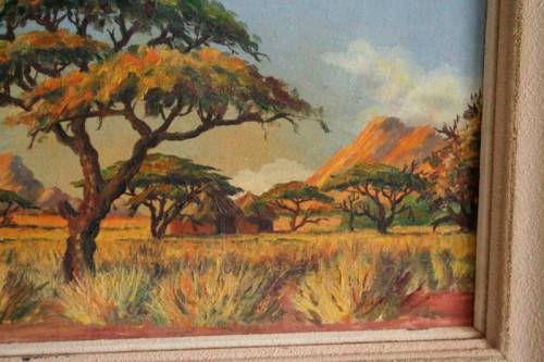 An exquisite original framed oil on board painting by South African landscape artist JHL Van Zyl