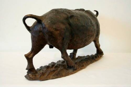 A stunning and very detailed large hand-carved African Buffalo carving in wonderful condition
