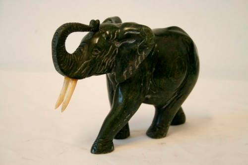 **RS17** A beautiful solid soapstone hand-carved elephant sculpture in gorgeous condition