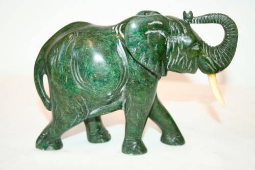 **RS17** A beautiful solid soapstone hand-carved elephant sculpture in gorgeous condition