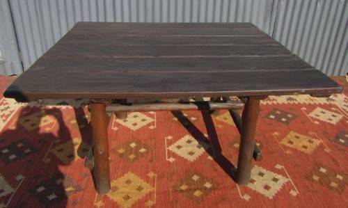 A wonderfully made "Rustic" outdoor table & two-bench set - perfect for a garden or patio- RS17Sale