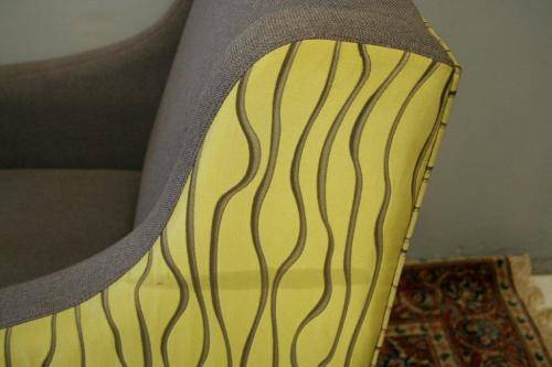 An incredible and very stylish Retro-styled upholstered occasional armchair/ single couch - wow!