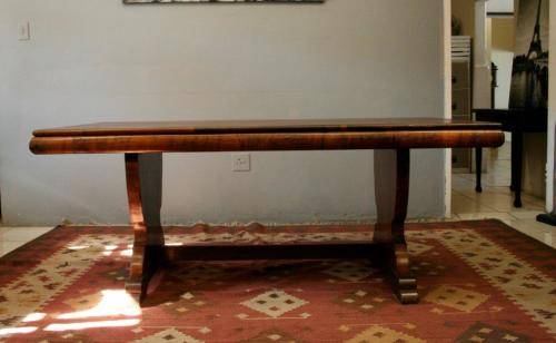 **RS17** A lovely vintage 6-seater dining room suite with solid table & 6x upholstered dining chairs