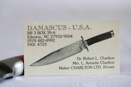 An incredible handmade in America "Charlton LTD" Damascus steel hunting knife - stunning!