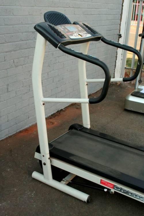 An incredible computerised original "Trojan" Optix Fold-able treadmill with hand-bar speed controls