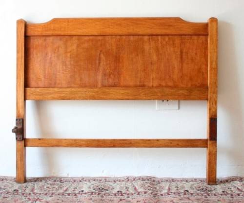 A stunning well made vintage teak three-quarter bed headboard and footboard set - RS17Sale