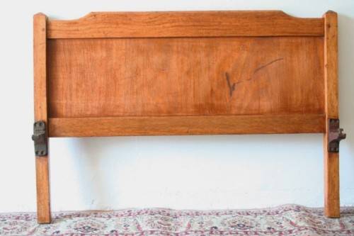 A stunning well made vintage teak three-quarter bed headboard and footboard set - RS17Sale